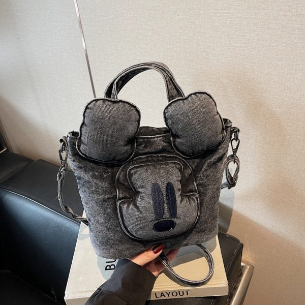 Retro Mickey Mouse Denim Messenger Bag