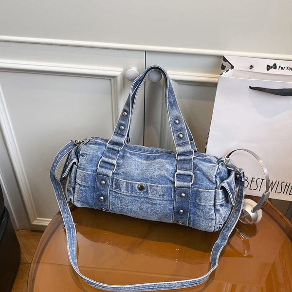 Denim Armpit Bag Large Capacity Travel Casual Messenger Bag