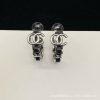 Premium Leather Stud Earrings for Grandma – Light Luxury Double C Design