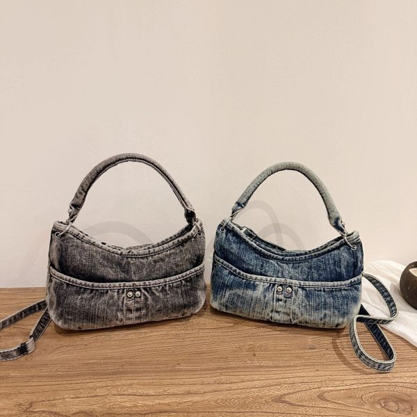 One Shoulder Messenger Bag Women’s Commuter Denim Handbag
