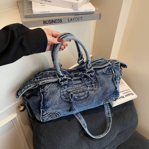 Personalized Denim Shoulder Bag - Classic Retro Messenger