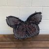 Retro Embroidered Letter Bow Backpack Washed Denim Large Capacity