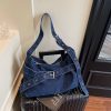 Retro Denim Shoulder Bag Large Capacity Women’s Commuter Messenger Bag