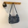 Retro Denim Messenger Bag Casual Simple Large Capacity Shoulder Bag Light Commuter Versatile Women’S Small Square Bag