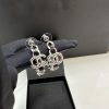 Premium Leather Stud Earrings for Grandma – Light Luxury Double C Design
