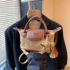 Light Luxury Rainbow Striped Woven Mini Shoulder Bag