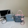 Denim Diamond Bucket Bag Commuter Vegetable Basket Handbag