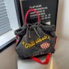 Ese Denim Embroidered Ballchain Tote Bag Large Capacity Shoulder Bag