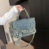 Retro Denim Tote Bag Casual Commuter Shoulder Messenger