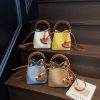 Denim Bucket Bag Trendy Shoulder Messenger Handbag for Women