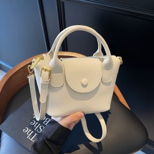 Niche Design Texture Handbag Longbaoxiang Fashion Lychee Pattern Dumpling Bag Versatile Ins Shoulder Messenger Bag