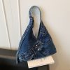 Large Capacity Denim Messenger Bag for Students & Travel