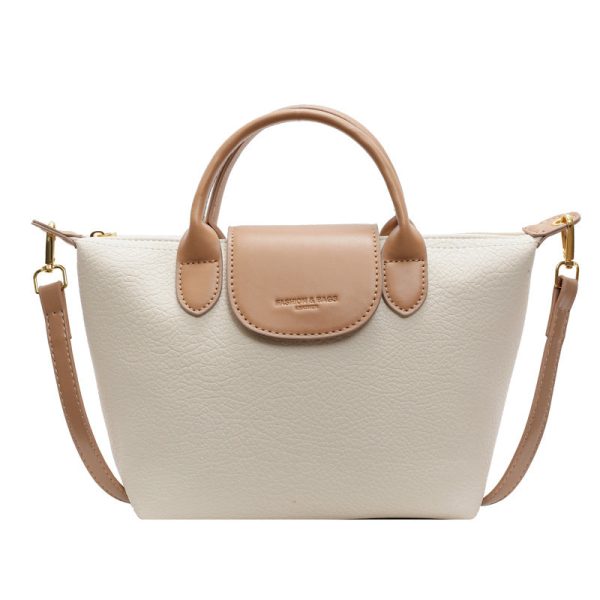 Longbaoxiang Splicing Dumpling Shoulder Messenger Handbag