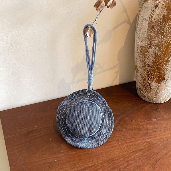 Creative Hat Change Mini Denim Headphones Storage Handbag
