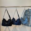 Retro Denim Shoulder Bag Large Capacity Women’s Commuter Messenger Bag