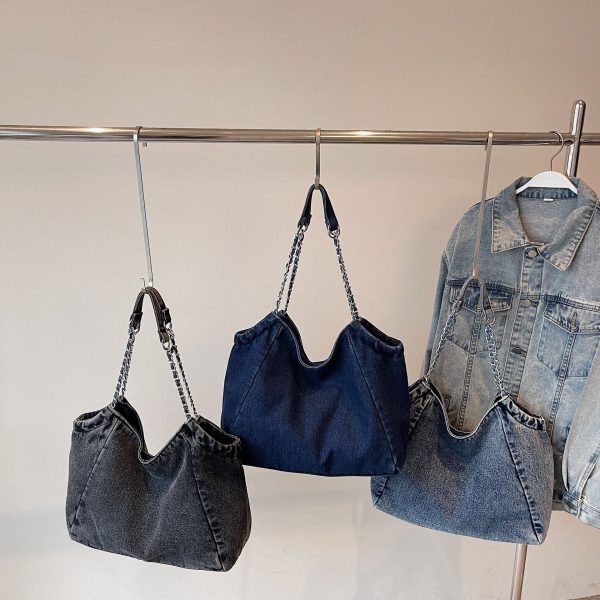Autumn Messenger Bag Women’s Denim Casual Commuter Shoulder Bag