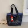 Denim Commuter Shoulder Bag Versatile Casual Tote