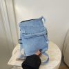 Personalized Washed Denim Messenger Bag