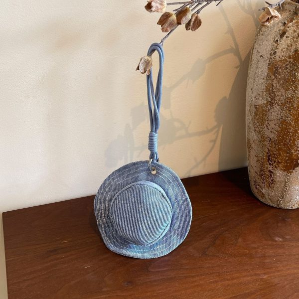Creative Hat Change Mini Denim Headphones Storage Handbag