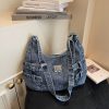 Large Capacity Denim Dumpling Bag Commuter Shoulder Bag