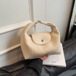 Messenger Bag Women Pleated Shoulder Handbag Trendy Versatile