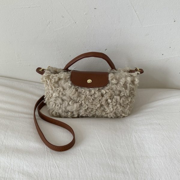 Retro Plush Fur Messenger Bag for Women Shoulder Bag