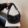 Dongdaemun Denim Messenger Bag Large Capacity Casual Pleated One-Shoulder