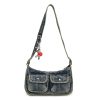 Babes Denim Shoulder Bag Commuter Messenger Bag