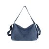 Denim Messenger Bag Large Capacity Commuter Unisex Sports Style