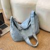 Harajuku Washed Denim Messenger Bag Literary Style Dumpling Bag