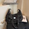 Large Capacity Denim Dumpling Bag Commuter Shoulder Bag