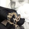 Premium Leather Stud Earrings for Grandma – Light Luxury Double C Design
