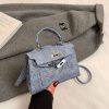 Premium Splicing Kelly Bag Women’s Lock Denim Shoulder Bag