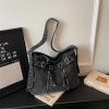 Large Capacity Denim Messenger Bag for Commuting