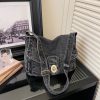 Retro Denim Shoulder Bag Large Capacity Commuter Messenger Bag