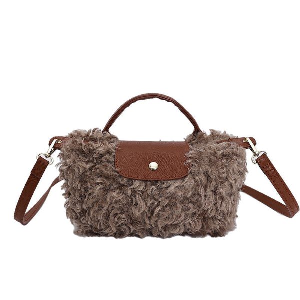 Retro Plush Fur Messenger Bag for Women Shoulder Bag