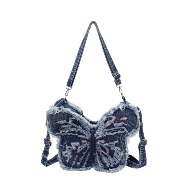 Butterfly Denim Shoulder Bag – Spice Girl Style