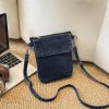 Personalized Washed Denim Messenger Bag