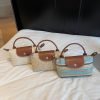 Rainbow Woven Straw Shoulder Bag Casual Crossbody Handbag