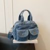 Trendy Large-Capacity Denim Messenger Bag for Women