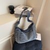 Splicing Contrast Shoulder Bag Denim Messenger Large Capacity Pillow Bag