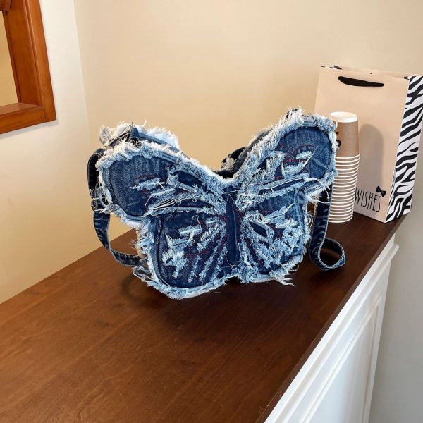 Butterfly Denim Shoulder Bag – Spice Girl Style