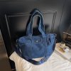 Trendy Large Capacity Denim Dragon Tote Bag for Women