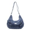 Large Capacity Denim Dumpling Bag Commuter Shoulder Bag