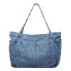 Retro Denim Tote Bag – Large Capacity, Literary Style