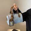 Vintage Boston Bag Denim Commuter Tote Women’s Shoulder Crossbody