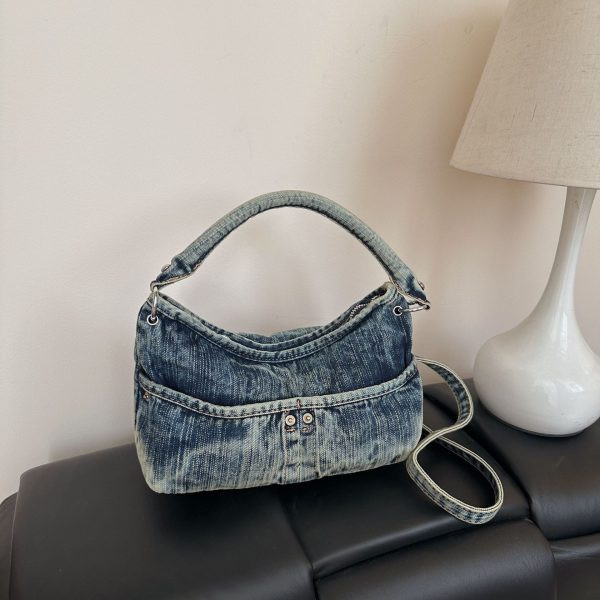 One Shoulder Messenger Bag Women’s Commuter Denim Handbag
