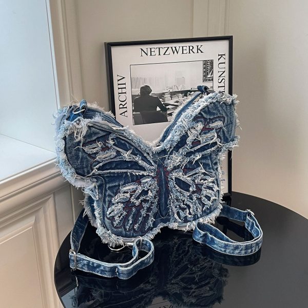 Butterfly Denim Shoulder Bag – Spice Girl Style