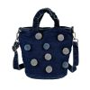 Polka Dot Denim Messenger Bag for Commuting