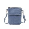Personalized Washed Denim Messenger Bag